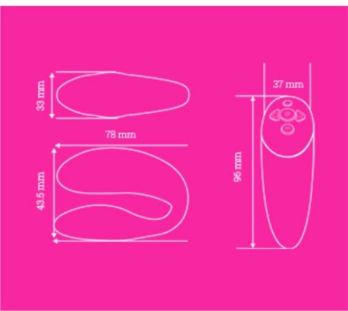 We-Vibe Chorus - вибратор для пар с сенсорным пультом и управлением через телефон розовый